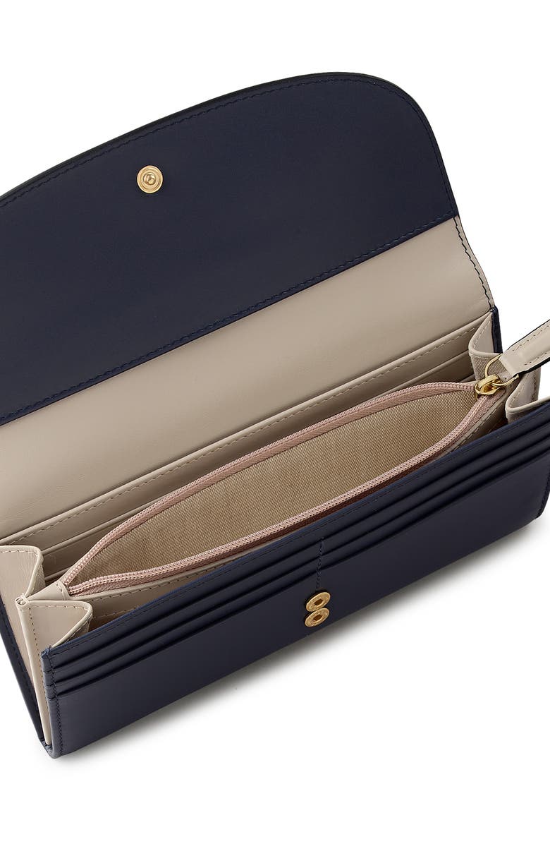 Radley Acorntopia Large Leather Flapover Wallet, Alternate, color, Ink