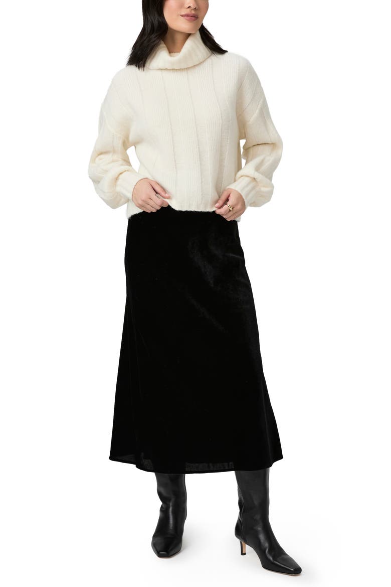 Cicely Midi Skirt, Alternate, color, BLACK