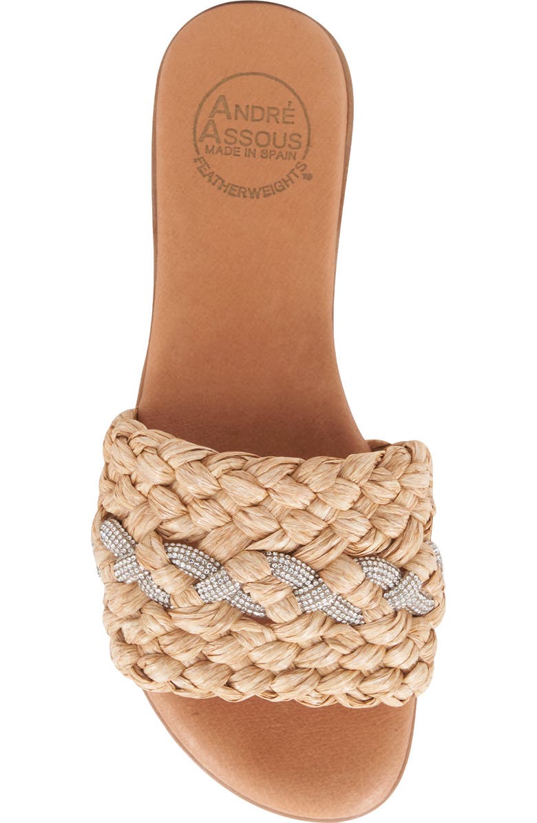 André Assous Nahala Slide Sandal, Alternate, color, Natural/ Crystal
