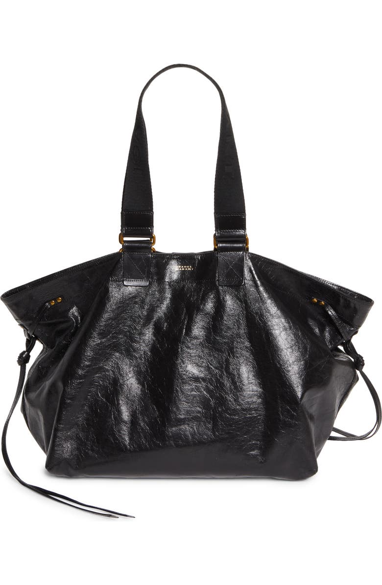 Isabel Marant Wardy Leather Shopper Tote, Main, color, Black