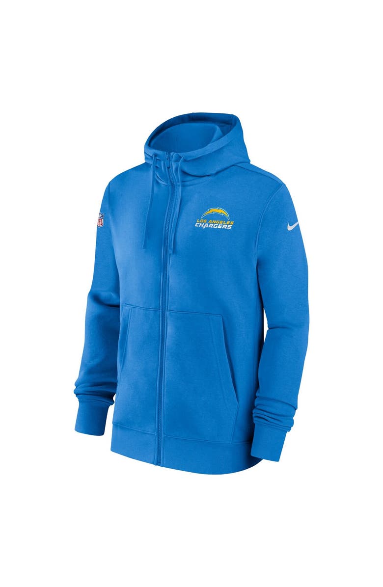 Nike Men's Nike Powder Blue Los Angeles Chargers Sideline Club Performance Full-Zip Hoodie, Alternate, color, 