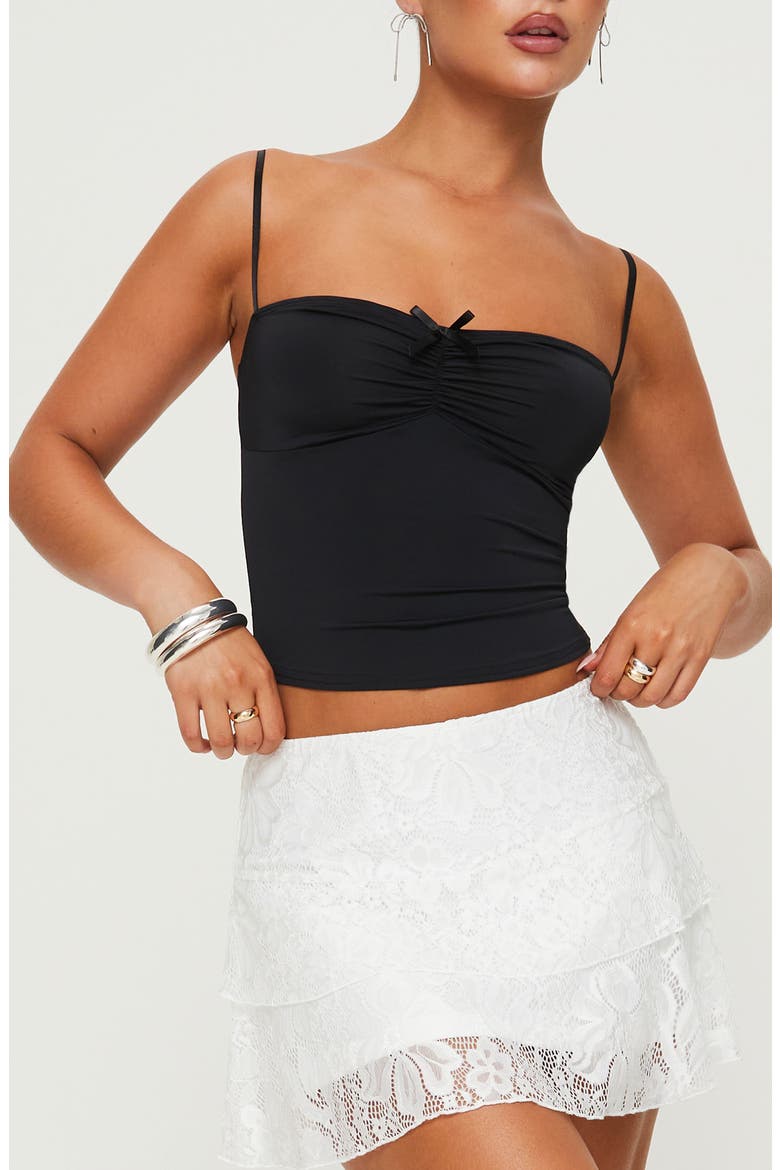 Vihaan Ruched Crop Camisole, Main, color, BLACK