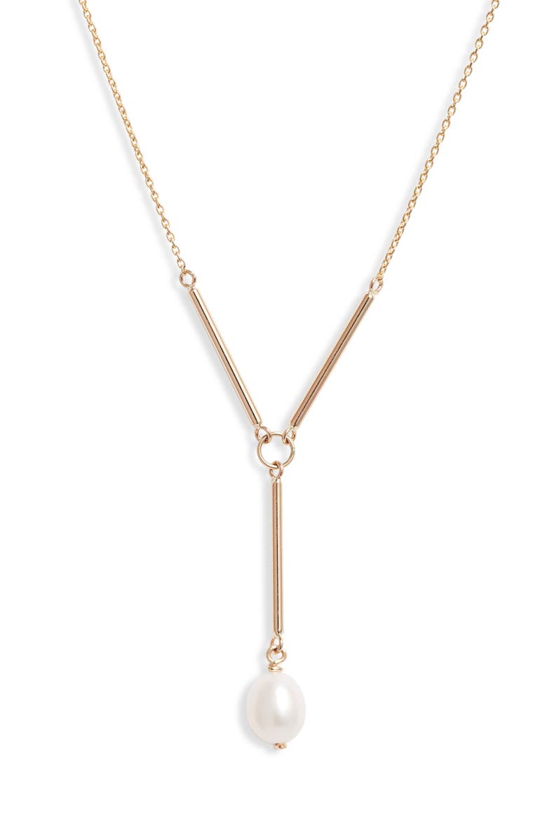 Poppy Finch Cultured Pearl Y-Necklace, Main, color, 