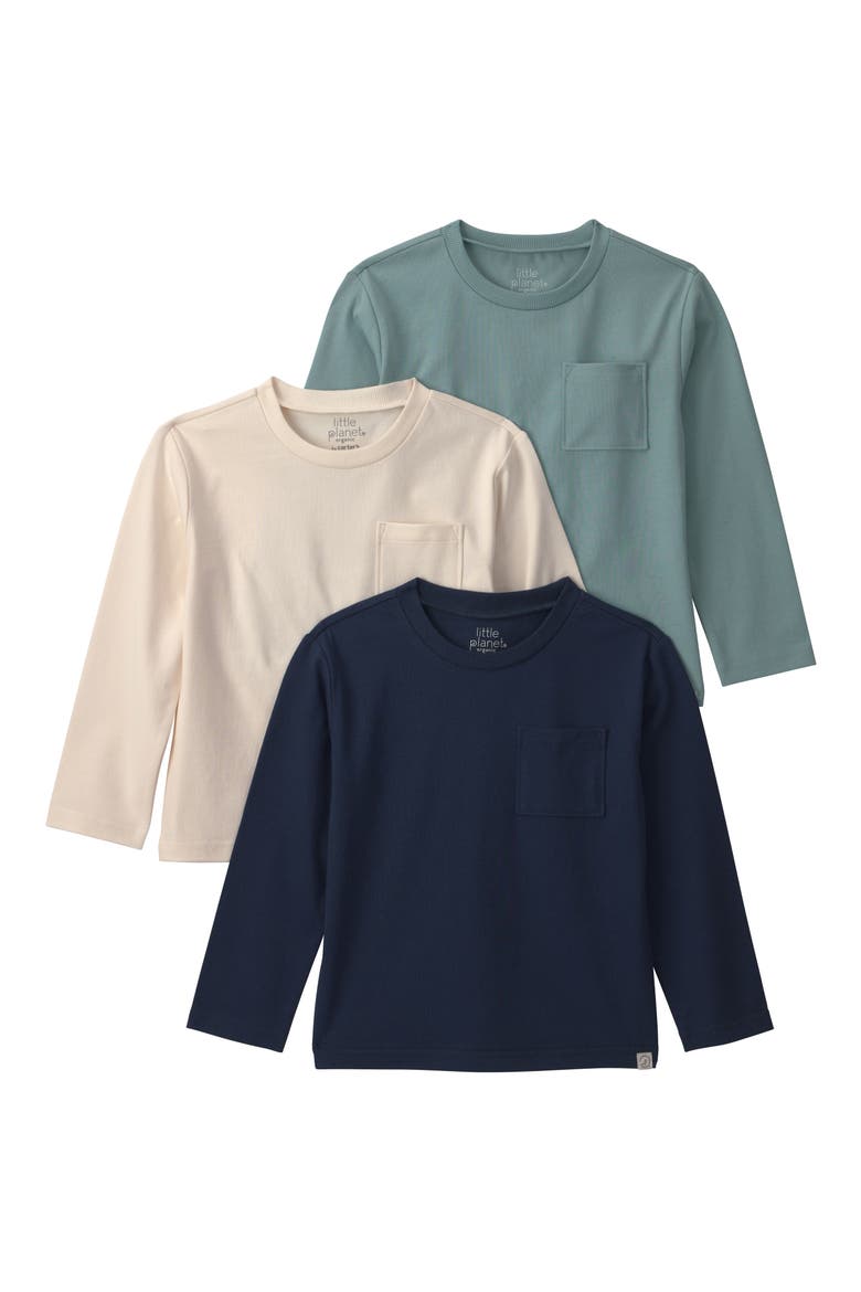 Kids' 3-Pack Pocket T-Shirts, Main, color, LP BLUE CREAM