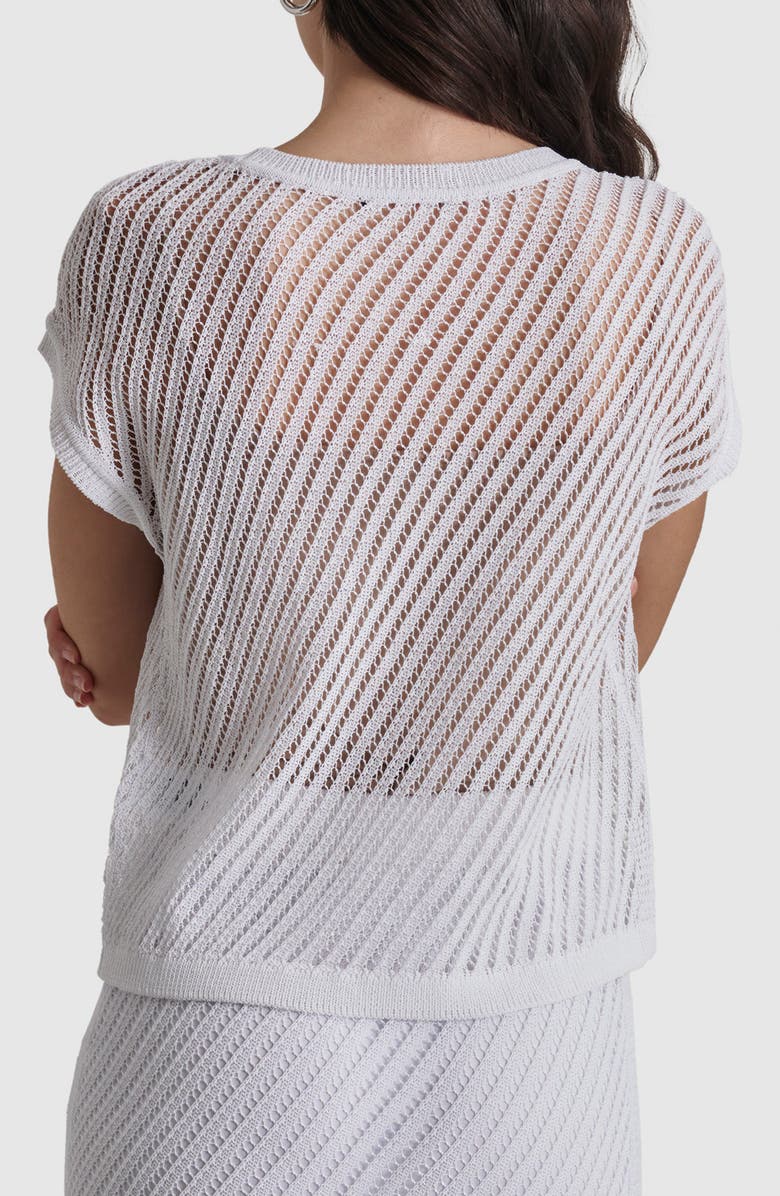 DKNY Open Stitch Corded Cotton Blend Sweater, Alternate, color,