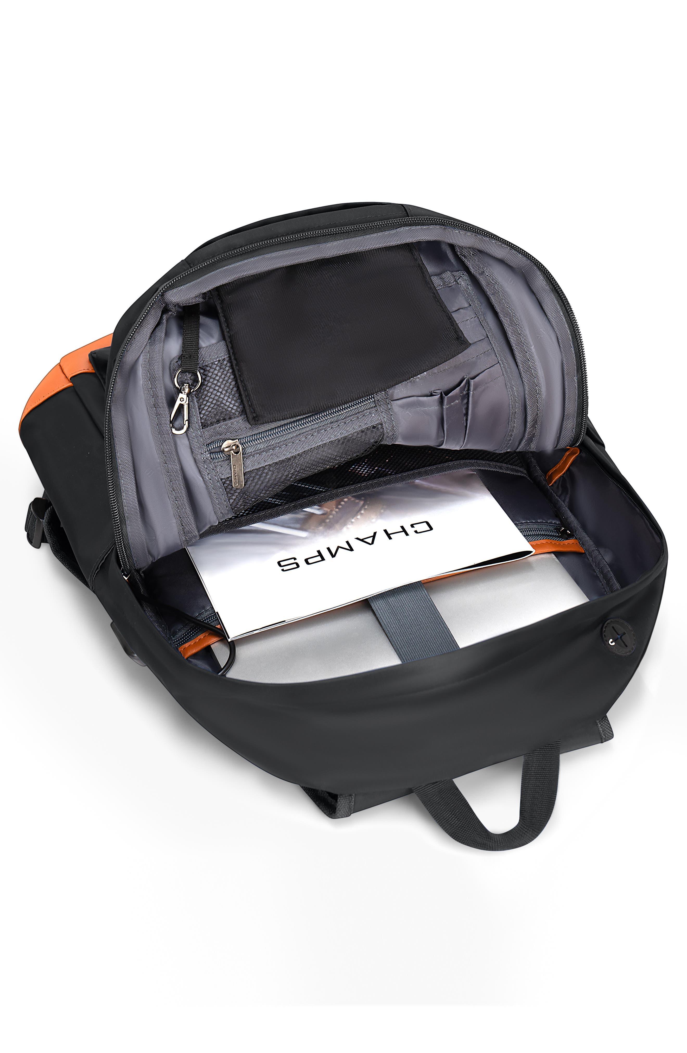 CHAMPS Nylon Backpack, Alternate, color, Black