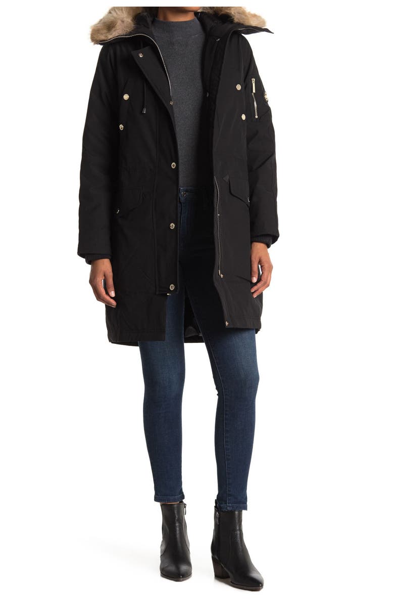 Michael Kors Missy Faux Fur Down Fill Anorak, Main, color, 