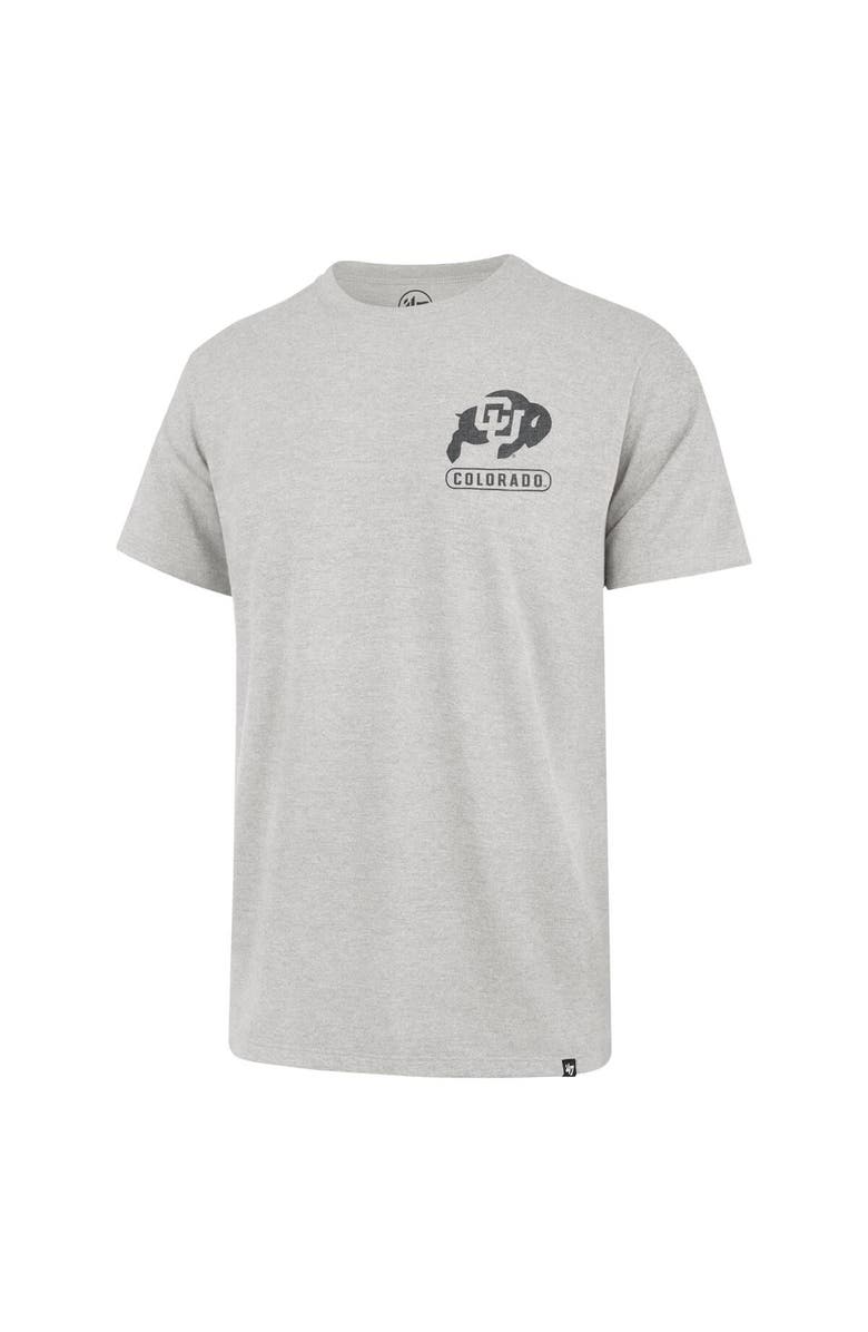 '47 Men's '47 Gray Colorado Buffaloes Left Chest Back Slide Two Hit Franklin T-Shirt, Alternate, color,