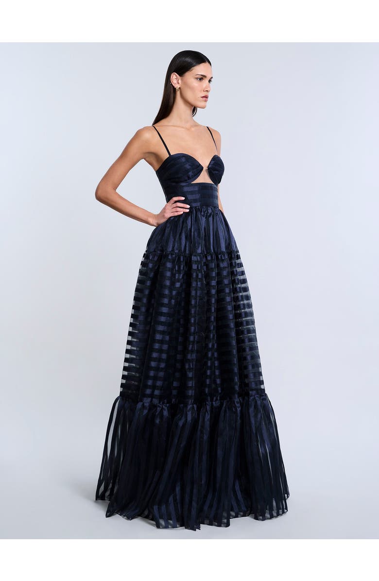BCBGMAXAZRIA Stripe Organza Gown, Alternate, color, 