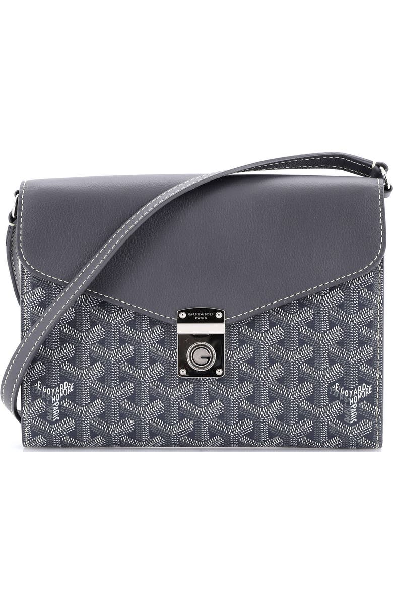 Pre-Owned Goyard Chypre Wallet on Strap Coated Canvas with Leather, Main, color, Gray