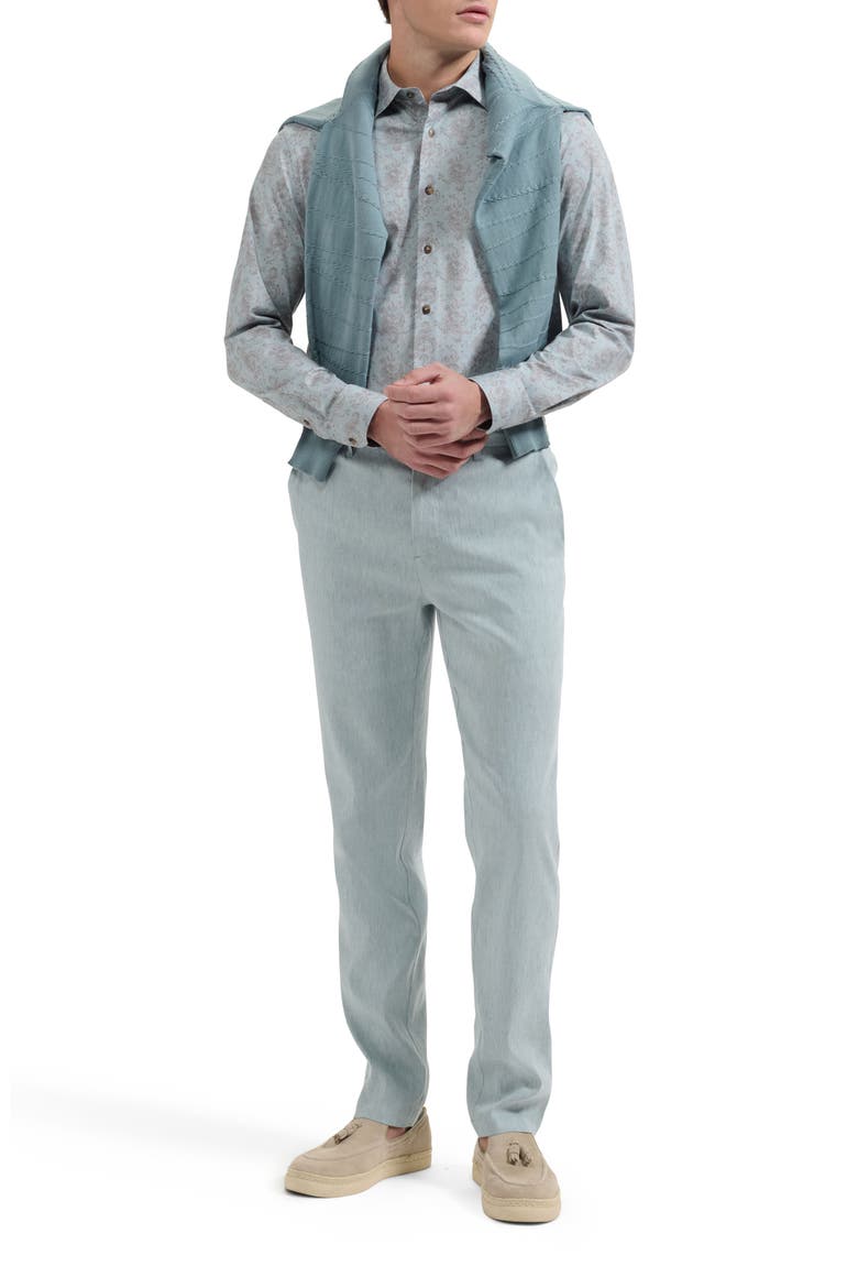Jimmy OoohCotton® Paisley Button-Up Shirt, Alternate, color, SEAFOAM