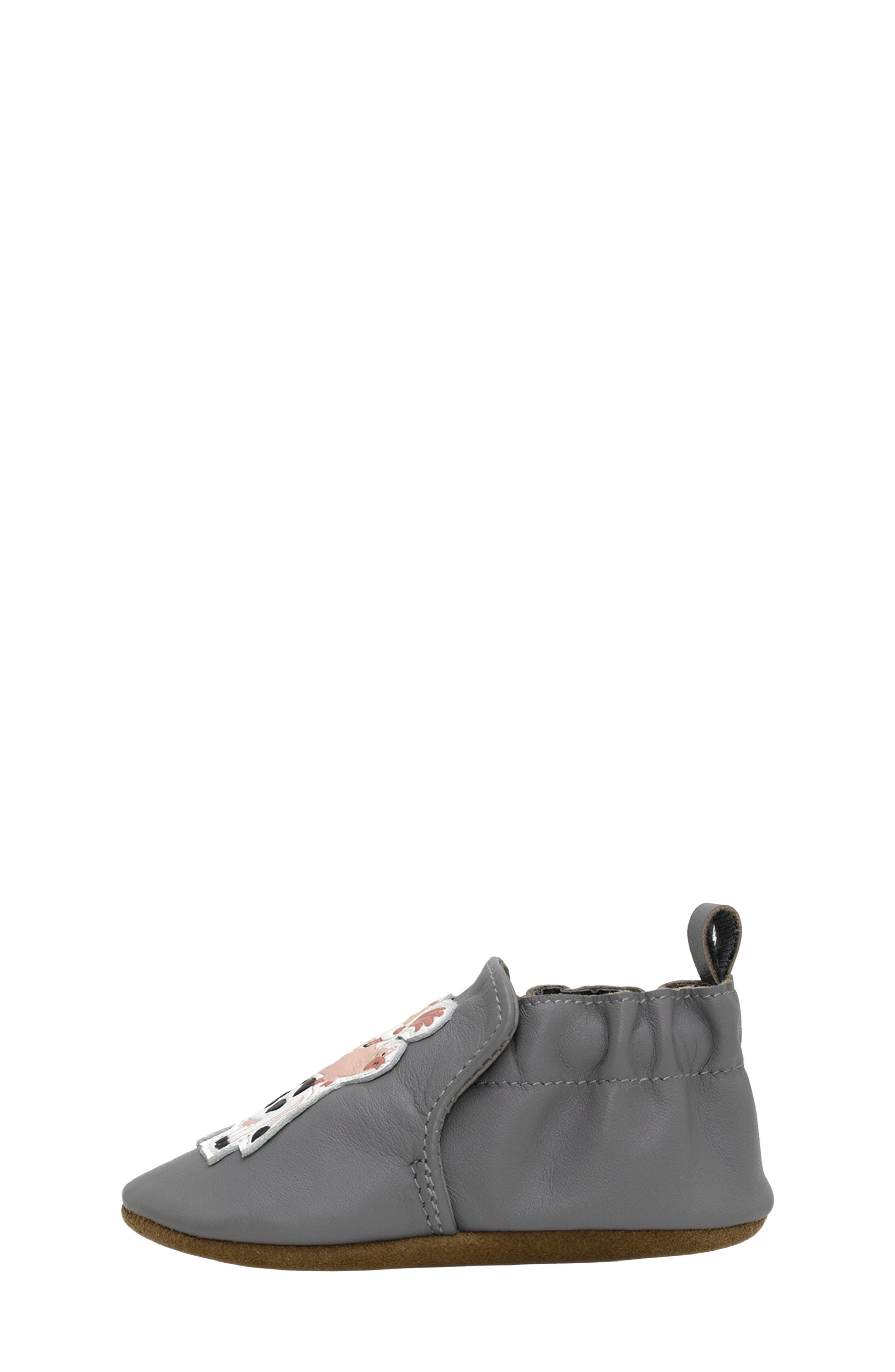 Robeez<sup>®</sup> Fun at the Farm Crib Shoe, Alternate, color, Grey