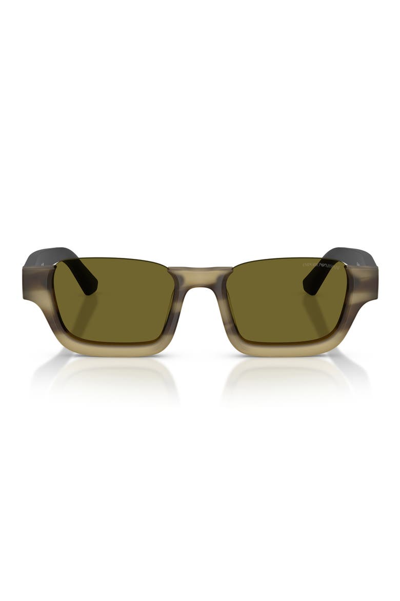 58mm Rectangle Sunglasses, Main, color, HAVANA GREEN / GREEN