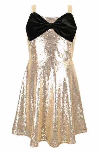 Kids' Sequin Bow Fit & Flare Dress