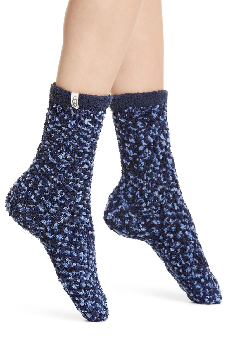 UGG<sup>®</sup> Chenille Crew Socks, Main, color, Navy