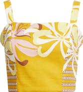 CIEBON Loren Crop Linen Blend Top