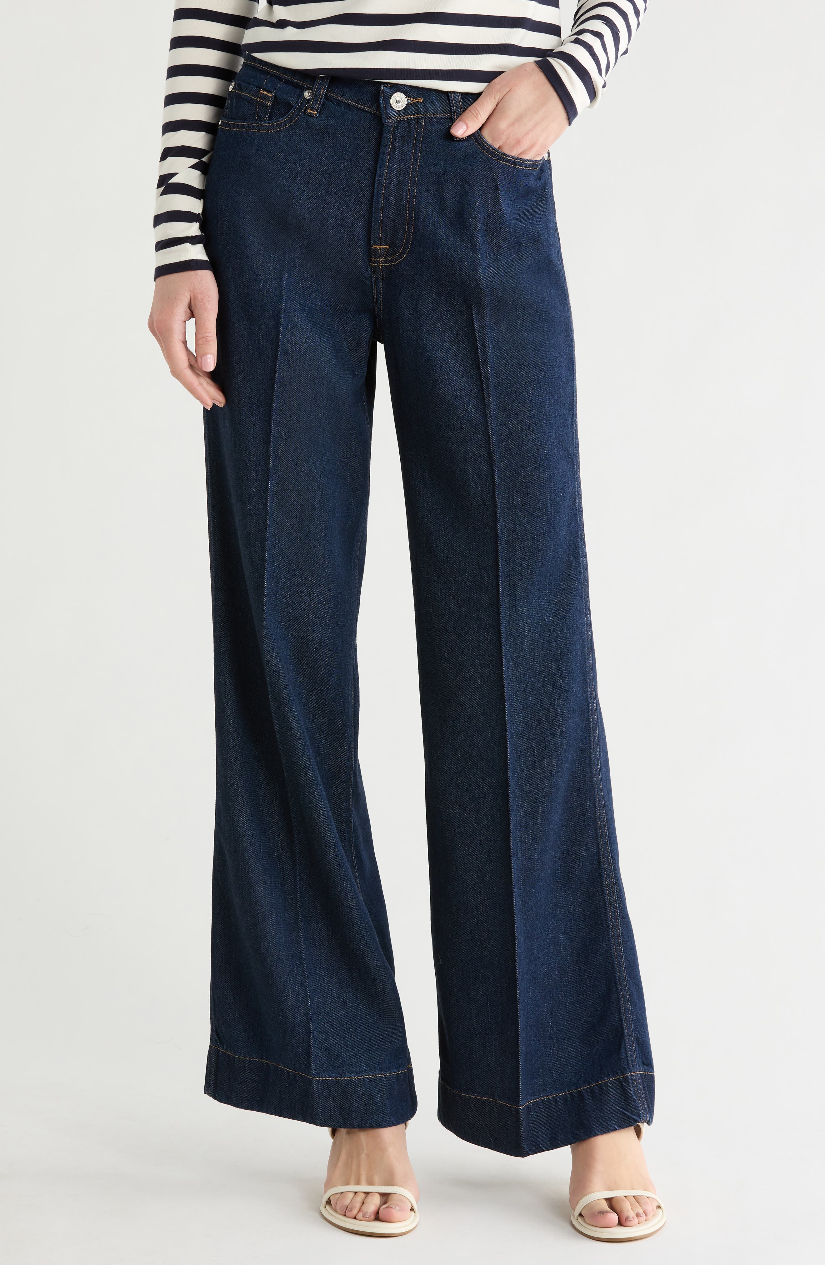 7 For All Mankind Modern Dojo Tailorless High Waist Flare Jeans