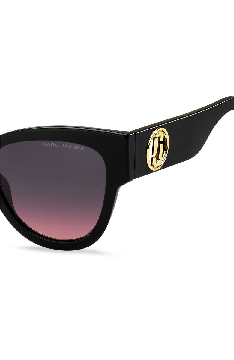 Marc Jacobs 53mm Cat Eye Sunglasses, Alternate, color, Black/ Grey Shaded Pink