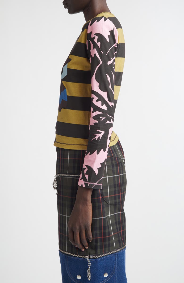 Chopova Lowena Pippi Fitted Jersey Top, Alternate, color, Black Multi