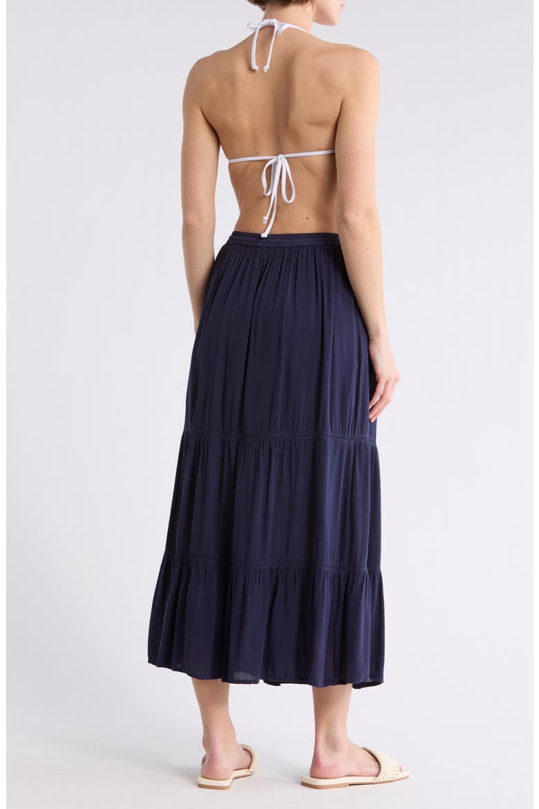 Tiered Maxi Cover-Up Skirt, Alternate, color, MIDNIGHT BLUE