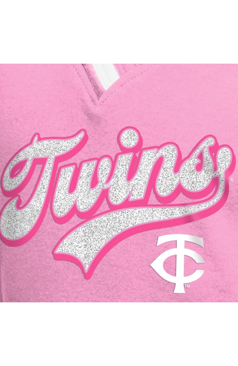New Era Girls Youth New Era Pink Minnesota Twins Mommy & Me Raglan V-Neck T-Shirt, Alternate, color, Pink