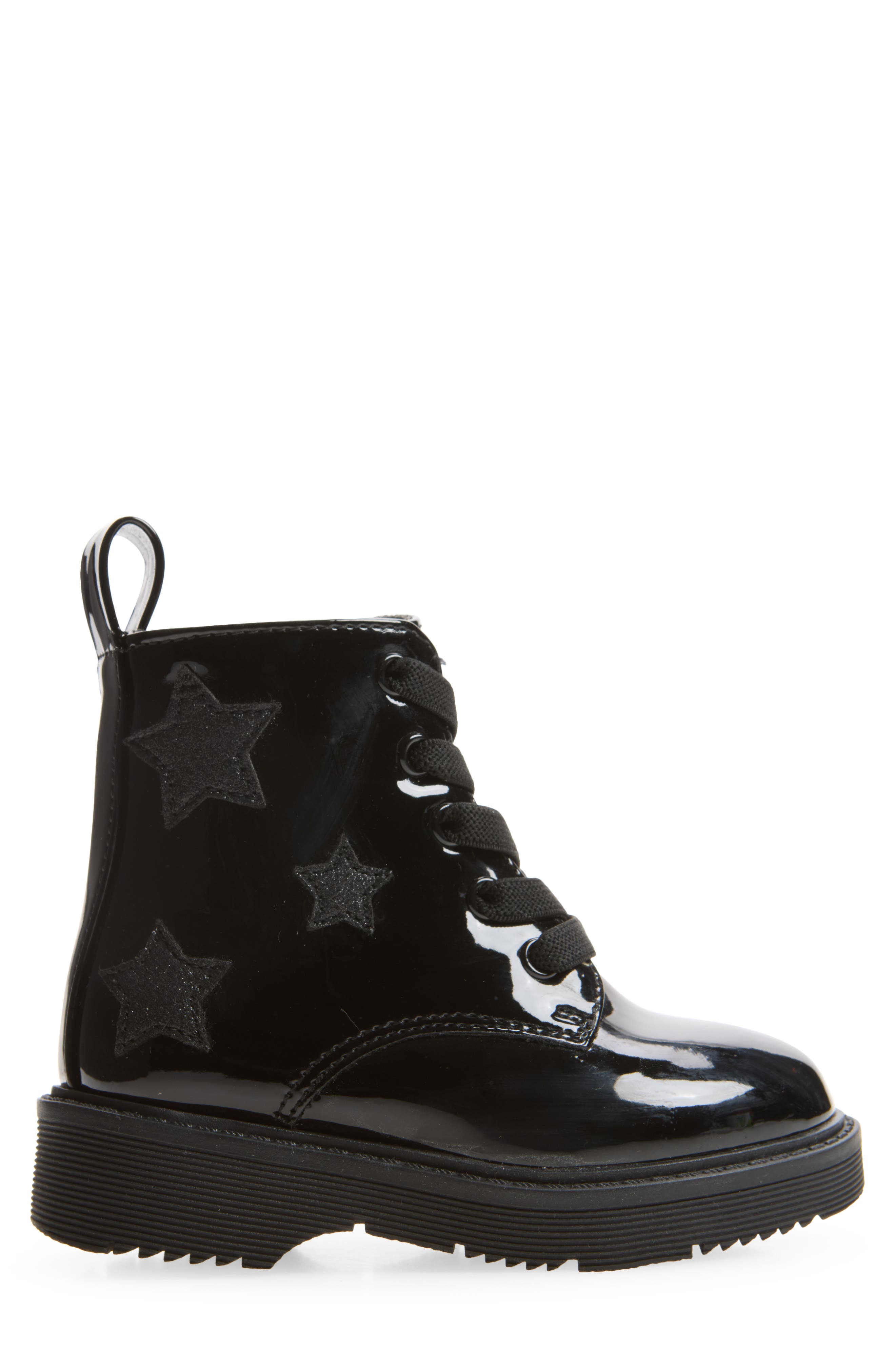 Kids' Valor Star Faux Leather Combat Boot, Alternate, color, BLACK