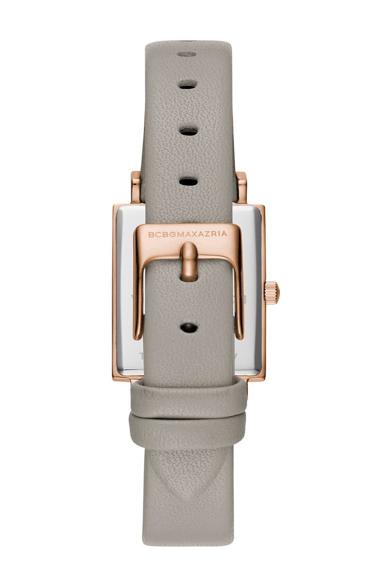 Women's Crystal Embellished Leather Strap Watch, 22x33mm, Alternate, color, GREY