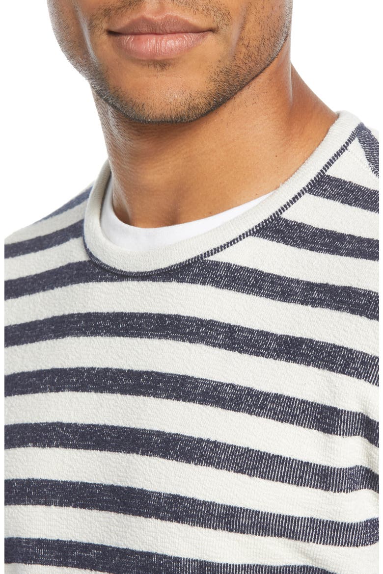 Stripe Long Sleeve T-Shirt, Alternate, color, IVORY EGRET NAVY STRIPE