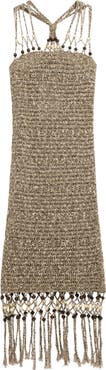 Desigual Macramé Strap Fringe Sweater Dress