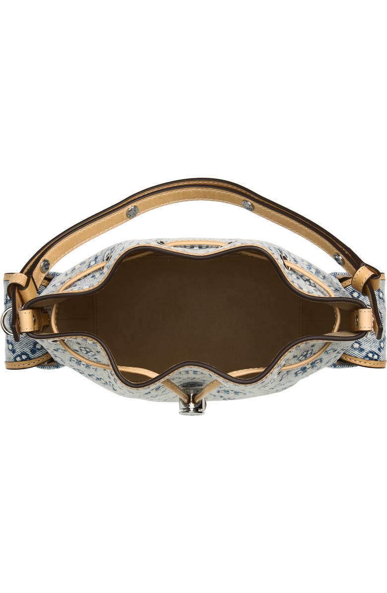 Tory Burch T Monogram Denim Bucket Bag, Alternate, color, Powder Blue