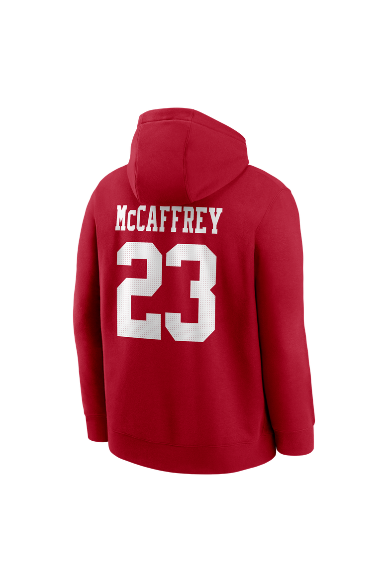 Men's Nike Christian McCaffrey Scarlet San Francisco 49ers Name & Number Hoodie, Alternate, color, Scarlet