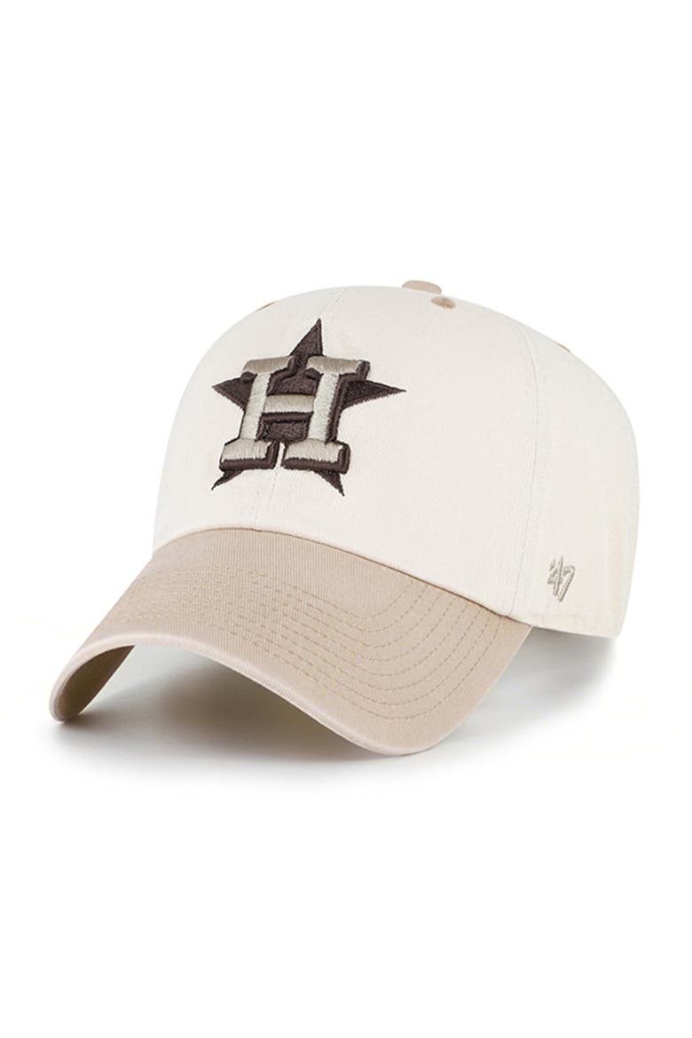Men's '47  Natural/Tan Houston Astros Neutral Terrain Clean Up Adjustable Hat, Main, color, Natural