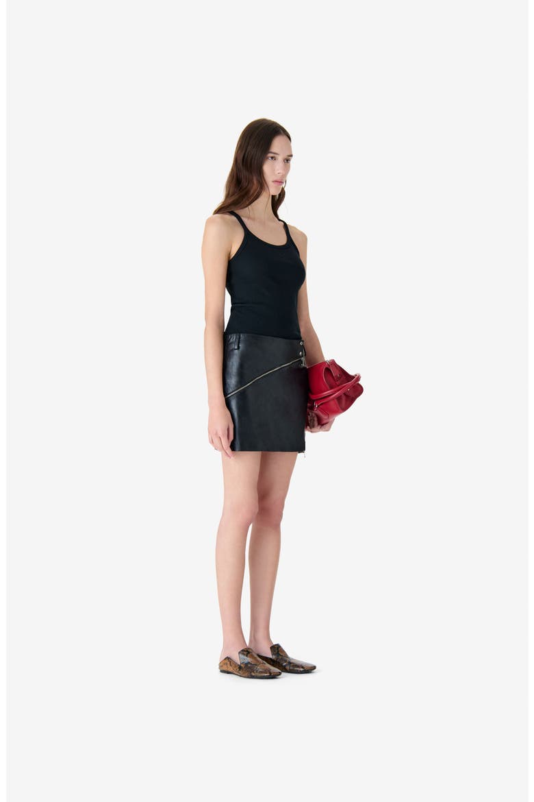 Marinar Leather Skirt, Alternate, color, Black