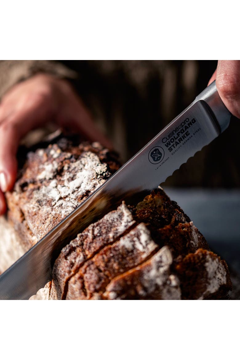 WOLFGANG STARKE 8" Bread Knife, Alternate, color, Black