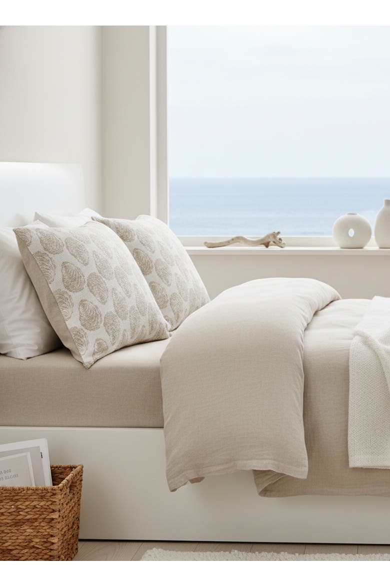 Drifted Oyster Linen Euro Pillow with Down Insert, Alternate, color, Natural Beige