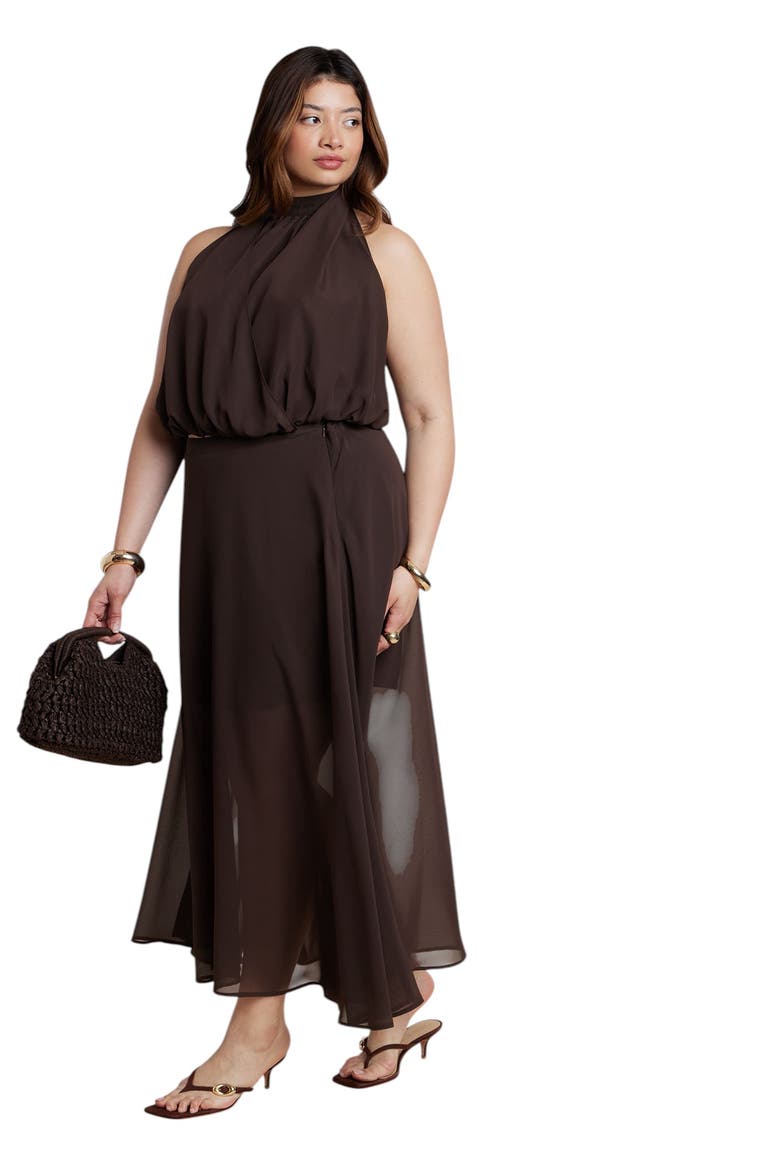 High Neck Bubble Top, Alternate, color, CHICORY COFFEE
