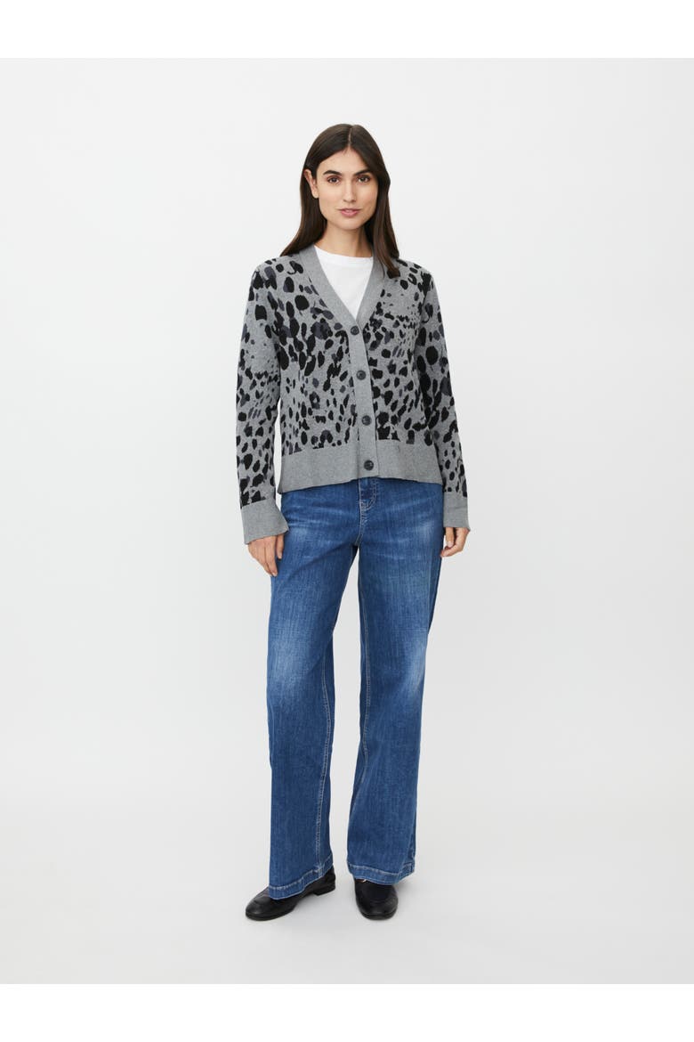 Malokina Leopard Pattern Cardigan, Alternate, color, Black