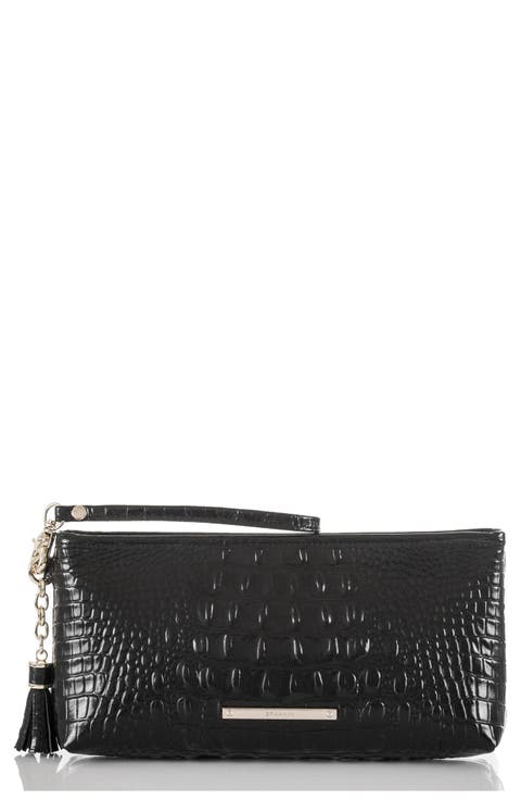 Kayla Embossed Leather Clutch