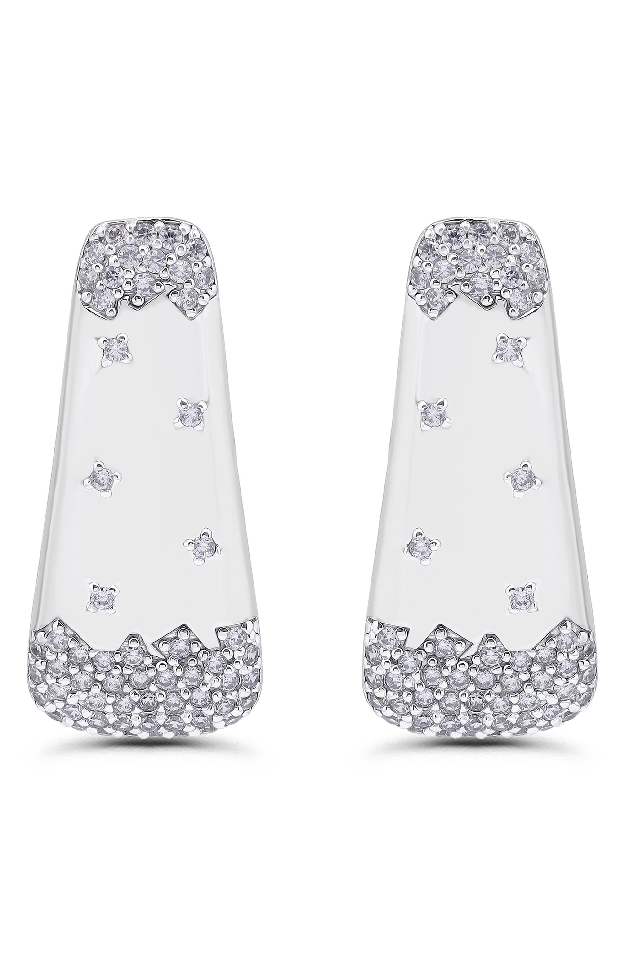 Christian Siriano New York Cubic Zirconia Sprinkle Triangle Stud Earrings