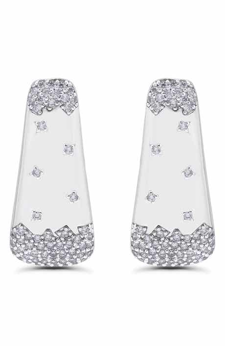 Christian Siriano New York Cubic Zirconia Sprinkle Triangle Stud Earrings