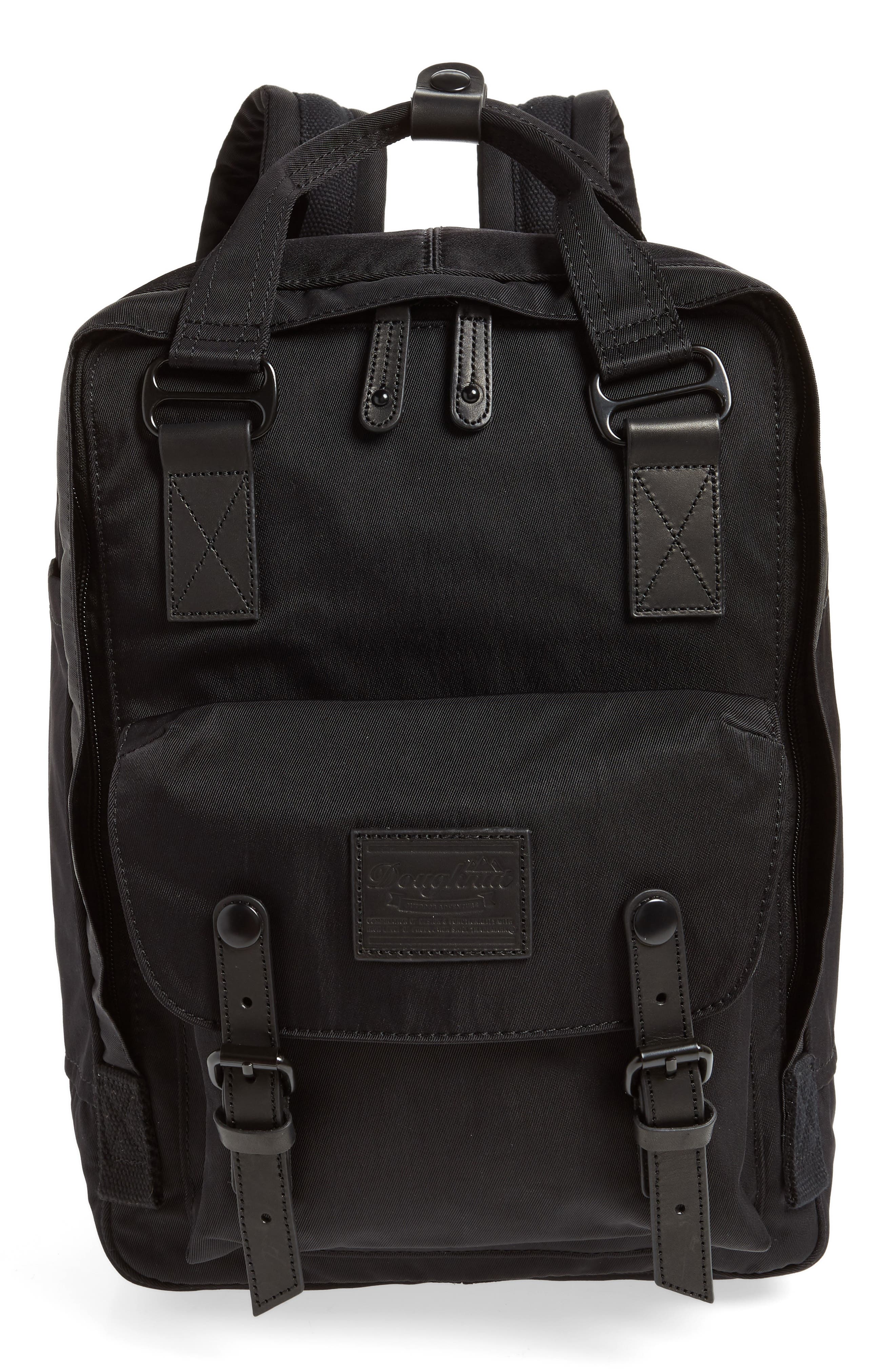 Doughnut Macaroon Black Series Water Resistant Backpack, Main, color, 