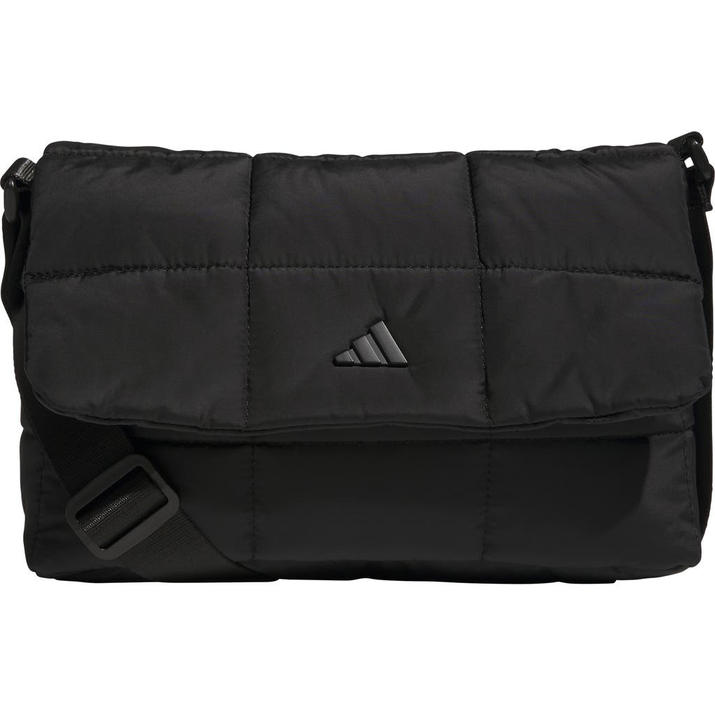 Adidas Originals Adidas Quilted Flap Crossbody Bag In Black