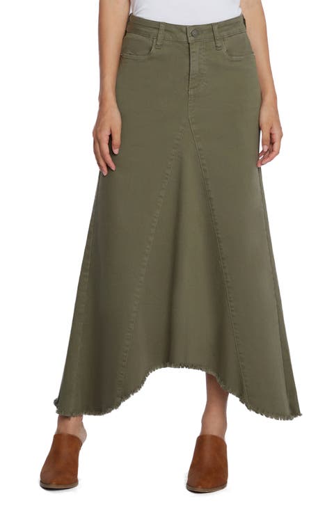 Selma Pieced Asymmetric Denim Maxi Skirt