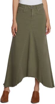 Wash Lab Denim Selma Pieced Asymmetric Denim Maxi Skirt