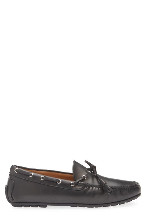 Ralph Lauren Purple Label Harold Leather Tasseled Driving Loafer In Black