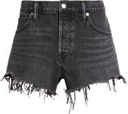 Alexander Wang Hotfix Logo Relaxed Fit Cutoff Denim Shorts