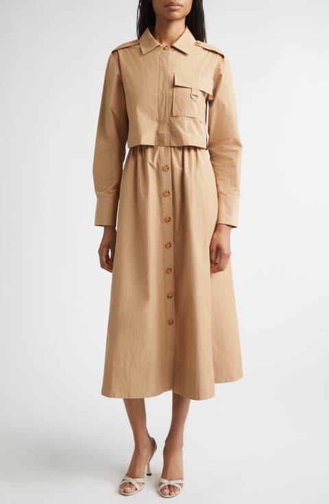 Janine Long Sleeve Midi Trench Dress