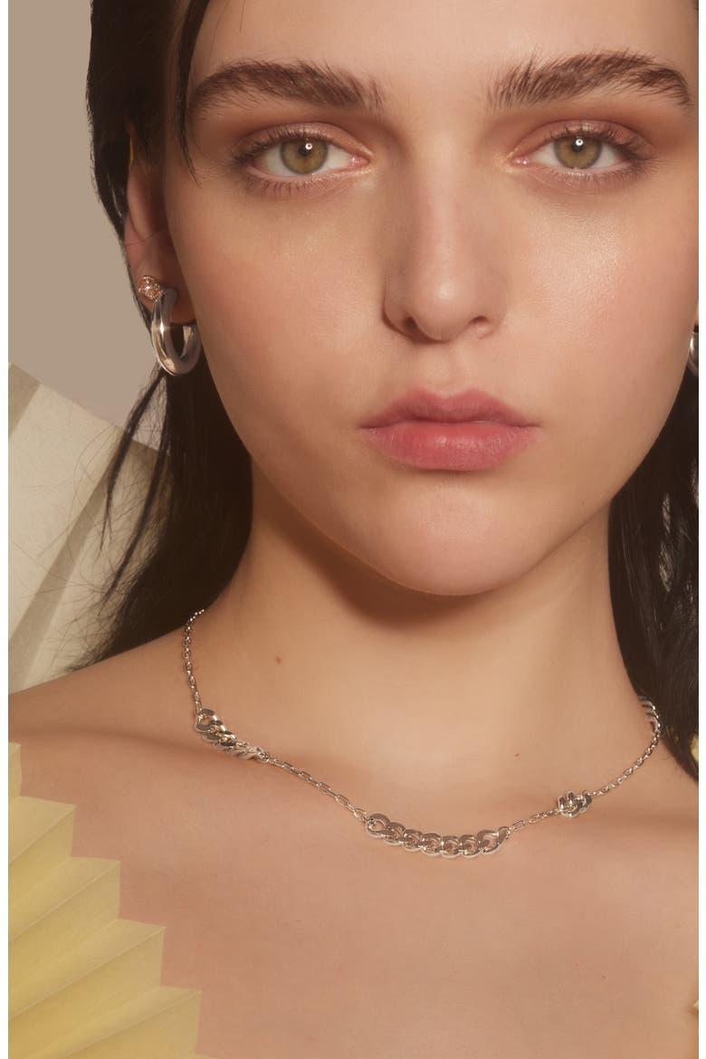 Trace Chain Necklace, Alternate, color, SILVER