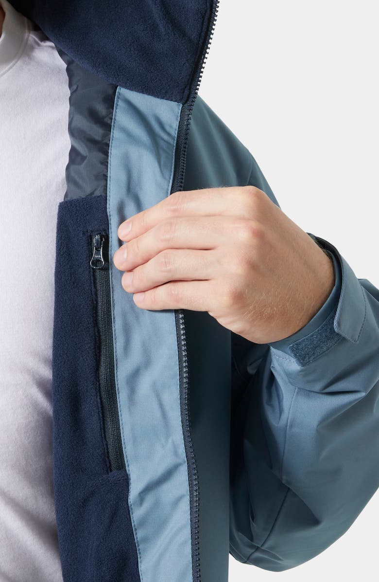 Helly Hansen Hooded Crew 2.0 Waterproof Midlayer Sailing Jacket, Alternate, color, Washed Navy