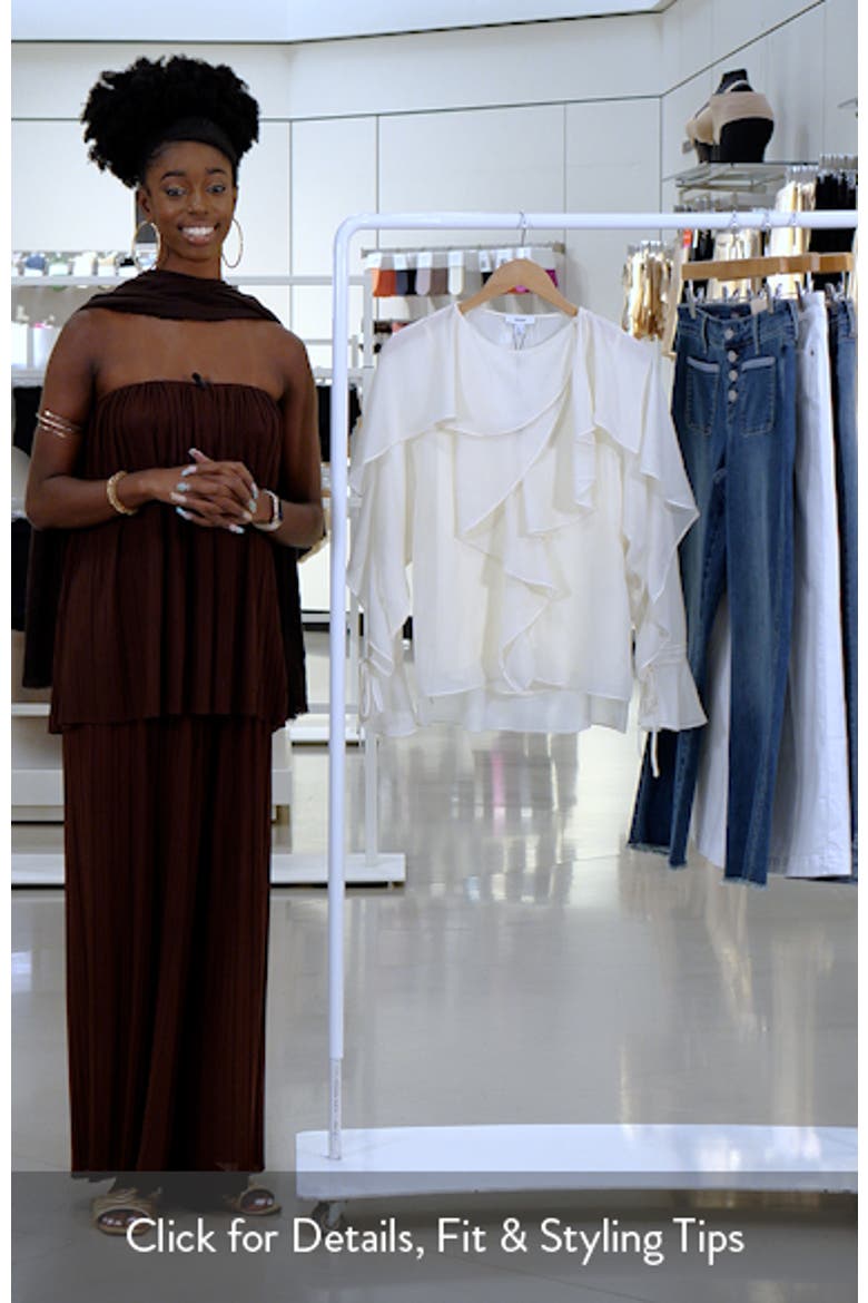 Milo Semisheer Ruffle Fluted Sleeve High-Low Top video